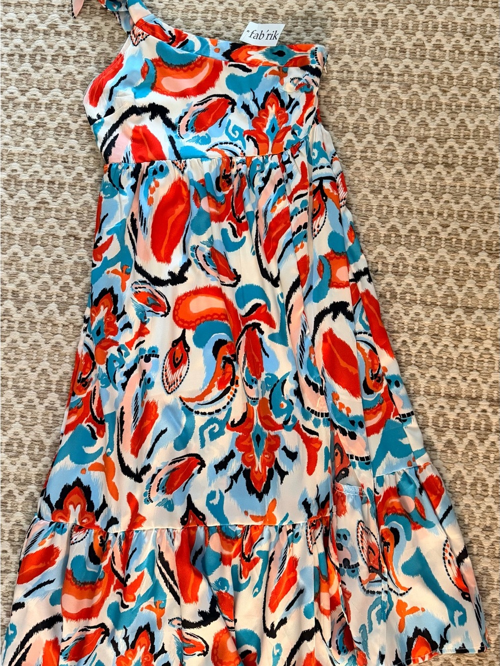 fab'rik Coral, Aqua & Black Paisley Maxi Dress